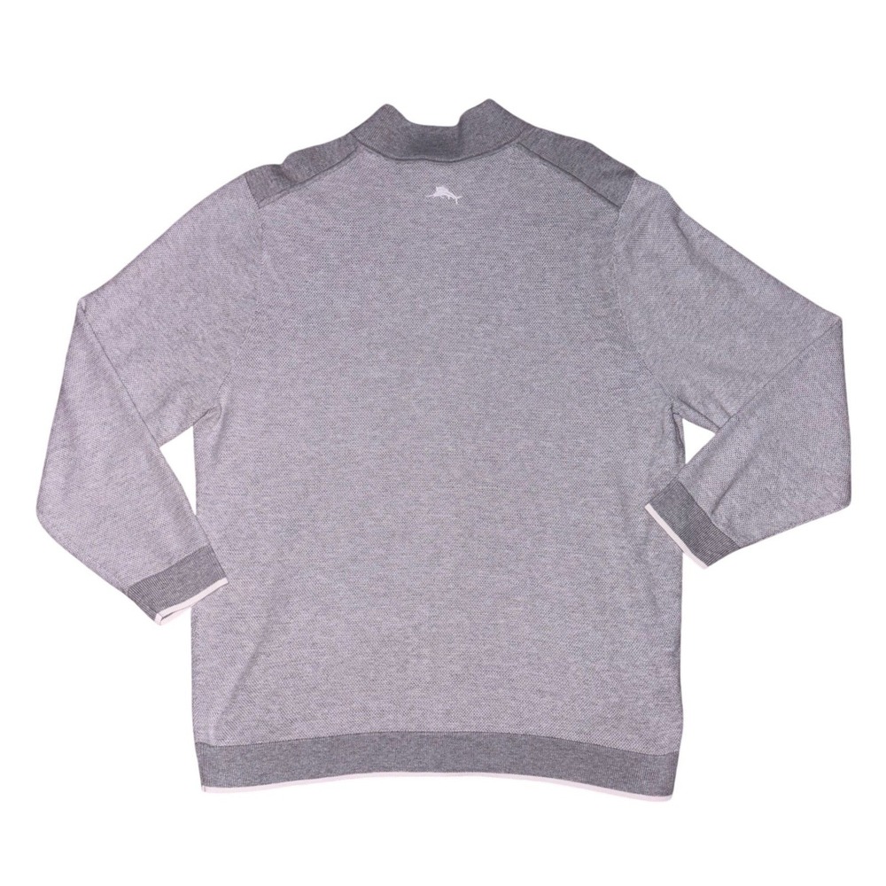 Tommy Bahama IslandZone Full Zip Knit Sweater Mens XXL Gray - Picture 8 of 8